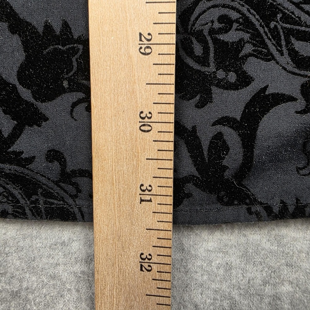 Y2k INC Shirt Mens XL Gray Black Velvet Burnout Flocked Baroque Long Sleeve - Picture 5 of 7